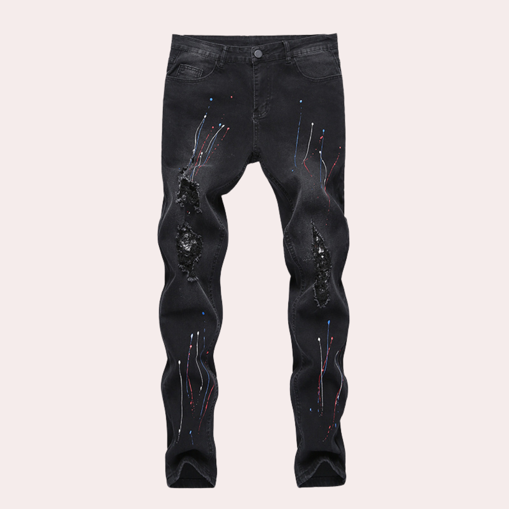 Elegant men's Pietro jeans with an exclusive artistic finish