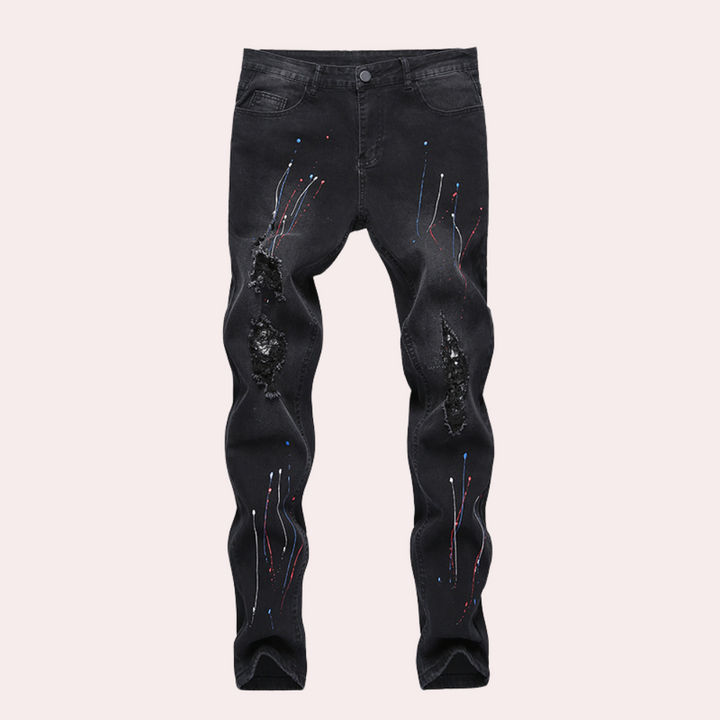 Elegant men's Pietro jeans with an exclusive artistic finish