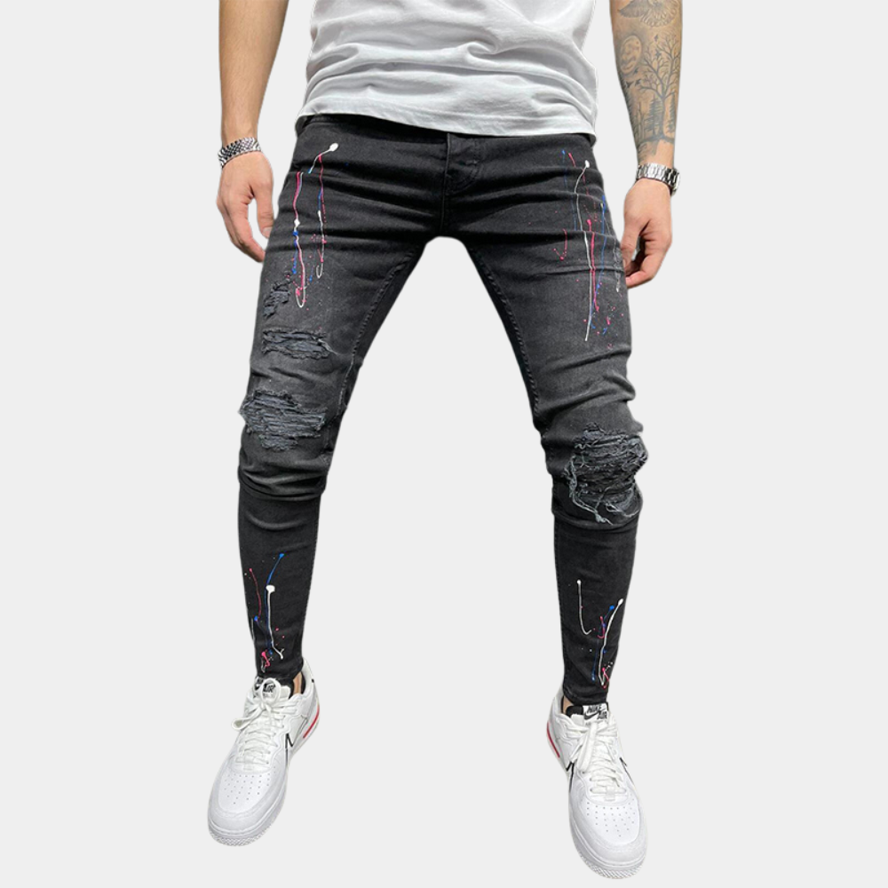 Elegant men's Pietro jeans with an exclusive artistic finish