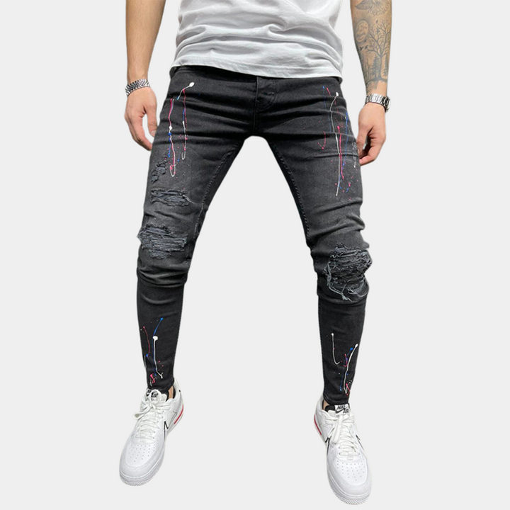 Elegant men's Pietro jeans with an exclusive artistic finish