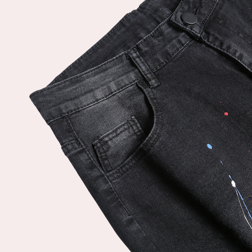 Elegant men's Pietro jeans with an exclusive artistic finish