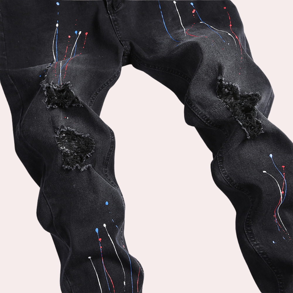 Elegant men's Pietro jeans with an exclusive artistic finish