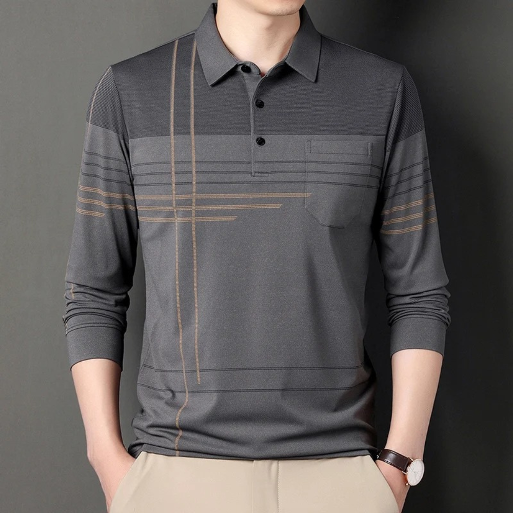 Fedor - The essence of elegance: a stylish and versatile men's long-sleeved polo shirt, ideal for any occasion!