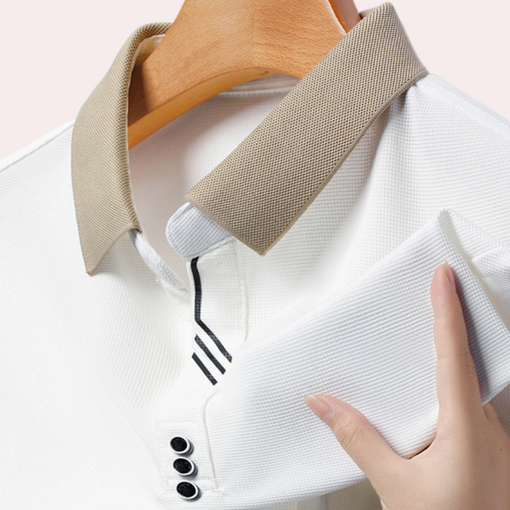 Men's long sleeve polo Jacek - Everyday elegance