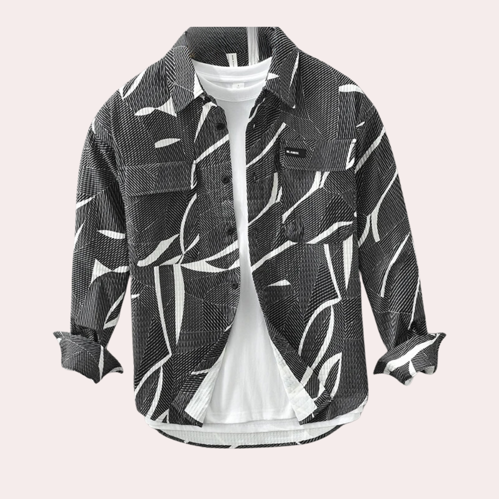 Stylish polo shirt with fashionable print for men - Peter