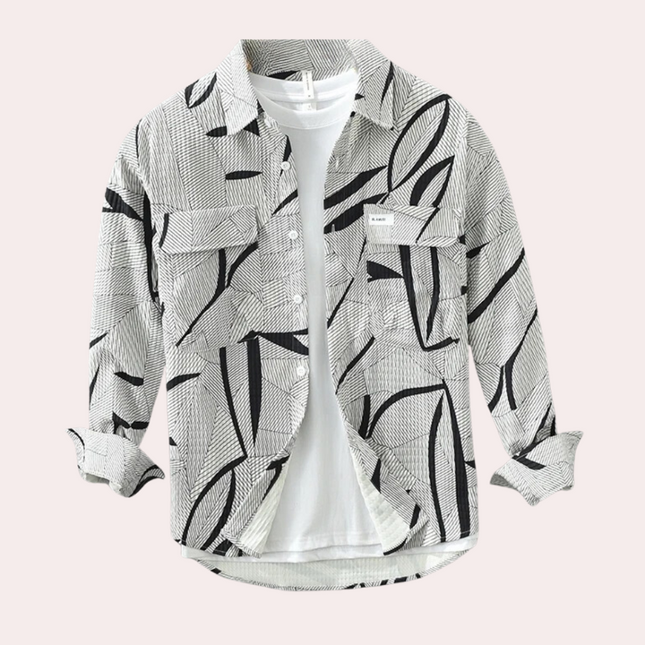 Stylish polo shirt with fashionable print for men - Peter