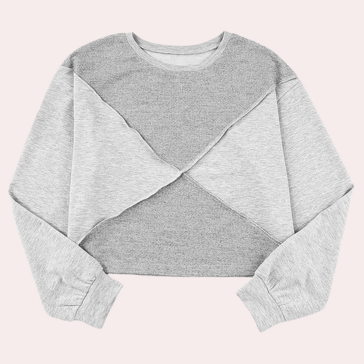 Joanie - Elegant top with unique artistic patchwork pattern