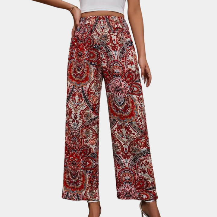 Stylish Reina women's boho trousers with elegant diagonal pockets