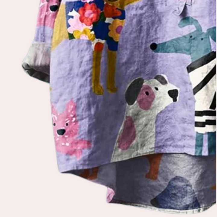 Brynja women's shirt with charming dog print