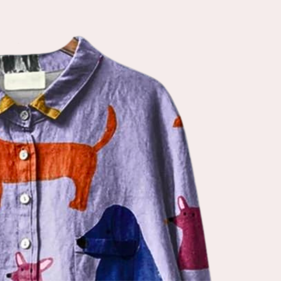 Brynja women's shirt with charming dog print