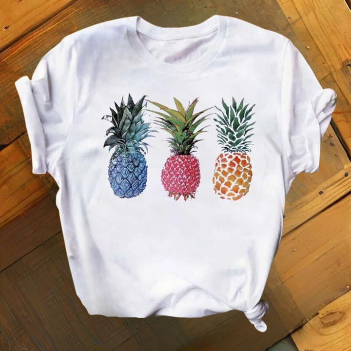 Women's chic Marisol shirt with charming bright pineapples