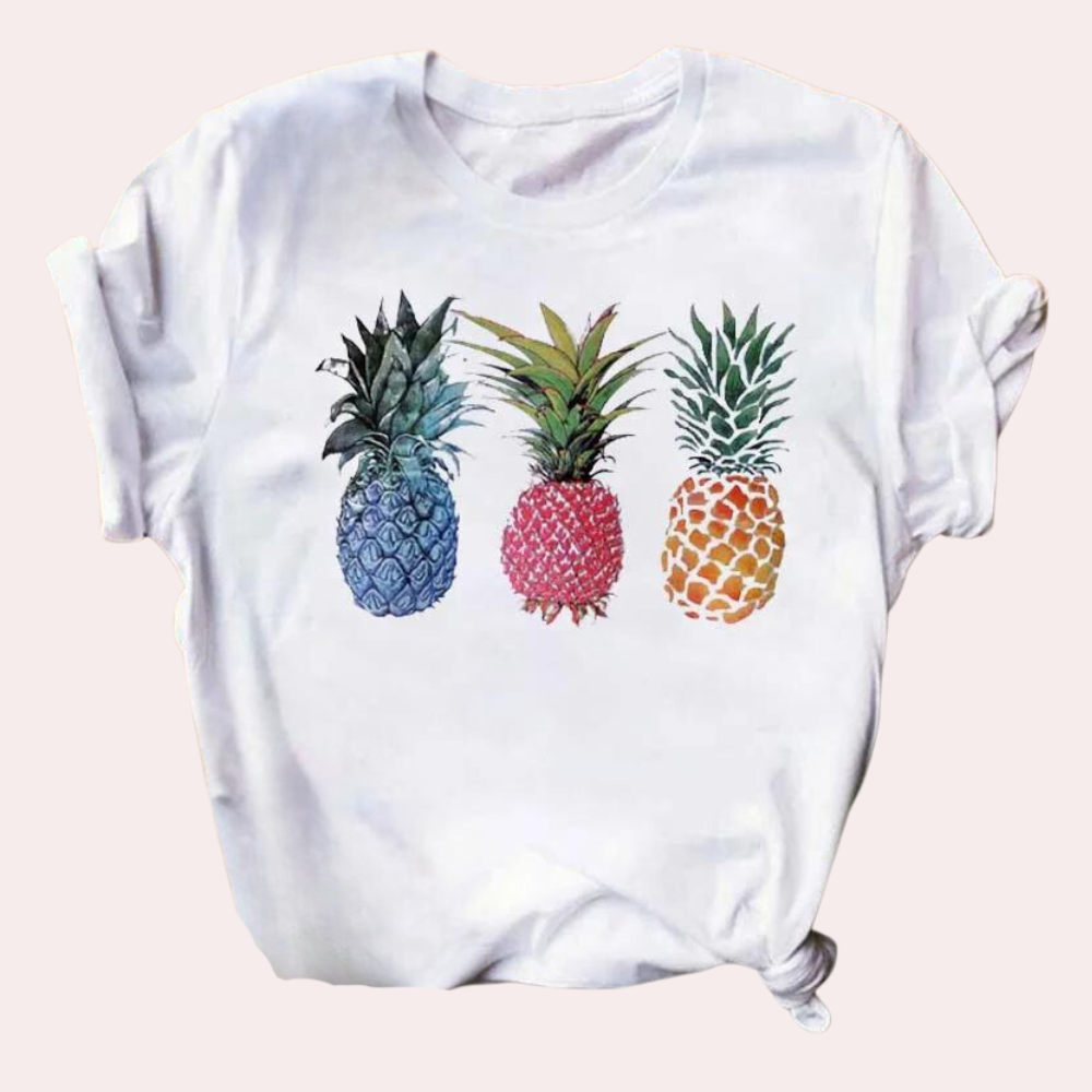 Women's chic Marisol shirt with charming bright pineapples