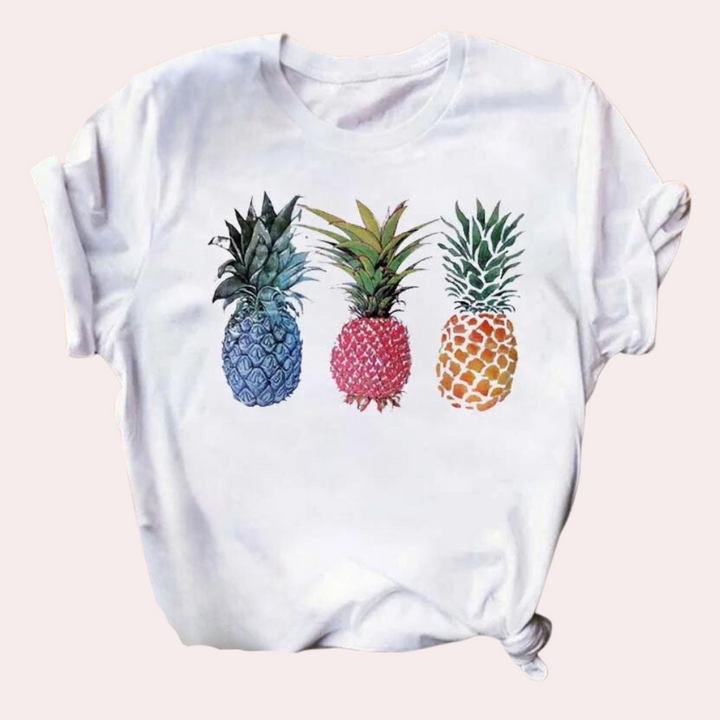 Women's chic Marisol shirt with charming bright pineapples