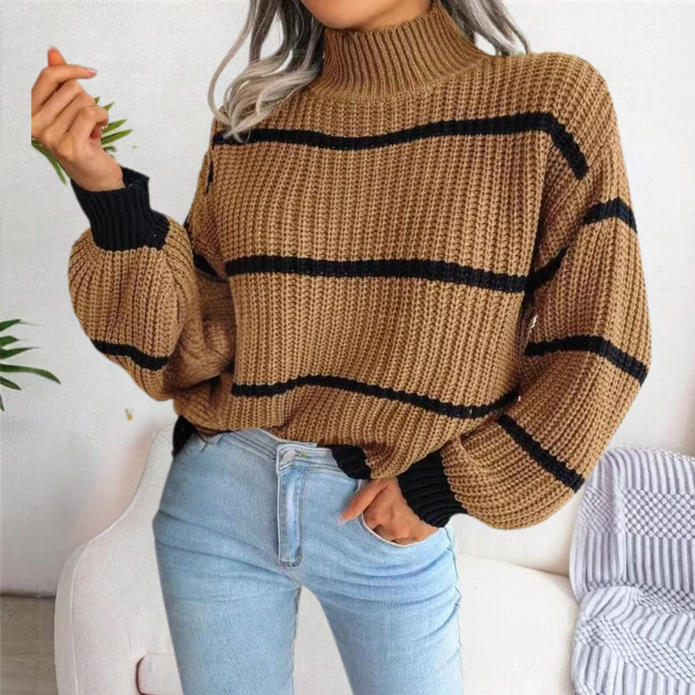 Celine - Elegant women's jumper with high collar, combining the latest trends with unparalleled comfort