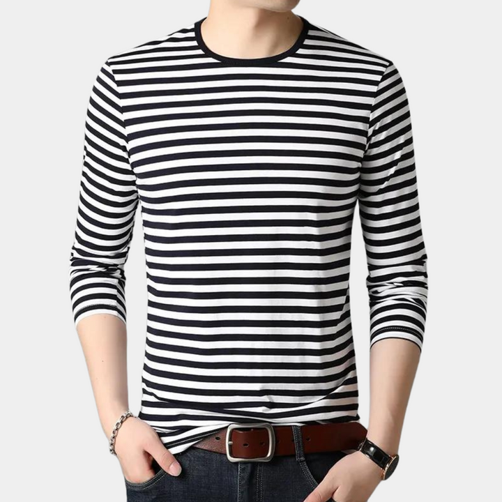 Elegant long-sleeved Dusan shirt: a fashionable striped choice for modern men