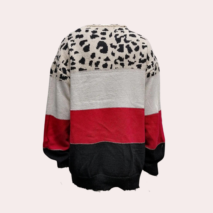 Women's stylish jumper in elegant leopard pattern - Cualli