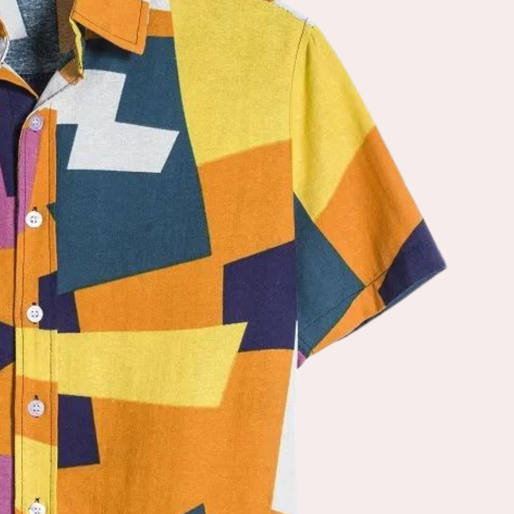 Stylish men's shirt with elegant geometric pattern - Manfred