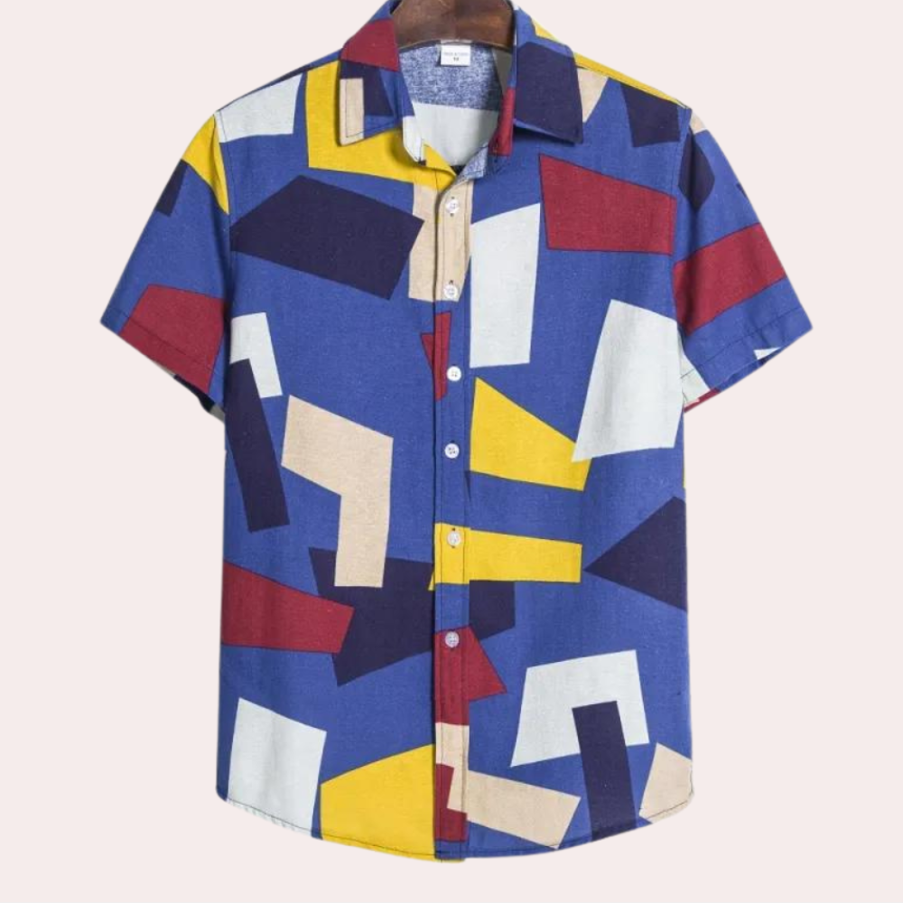 Stylish men's shirt with elegant geometric pattern - Manfred