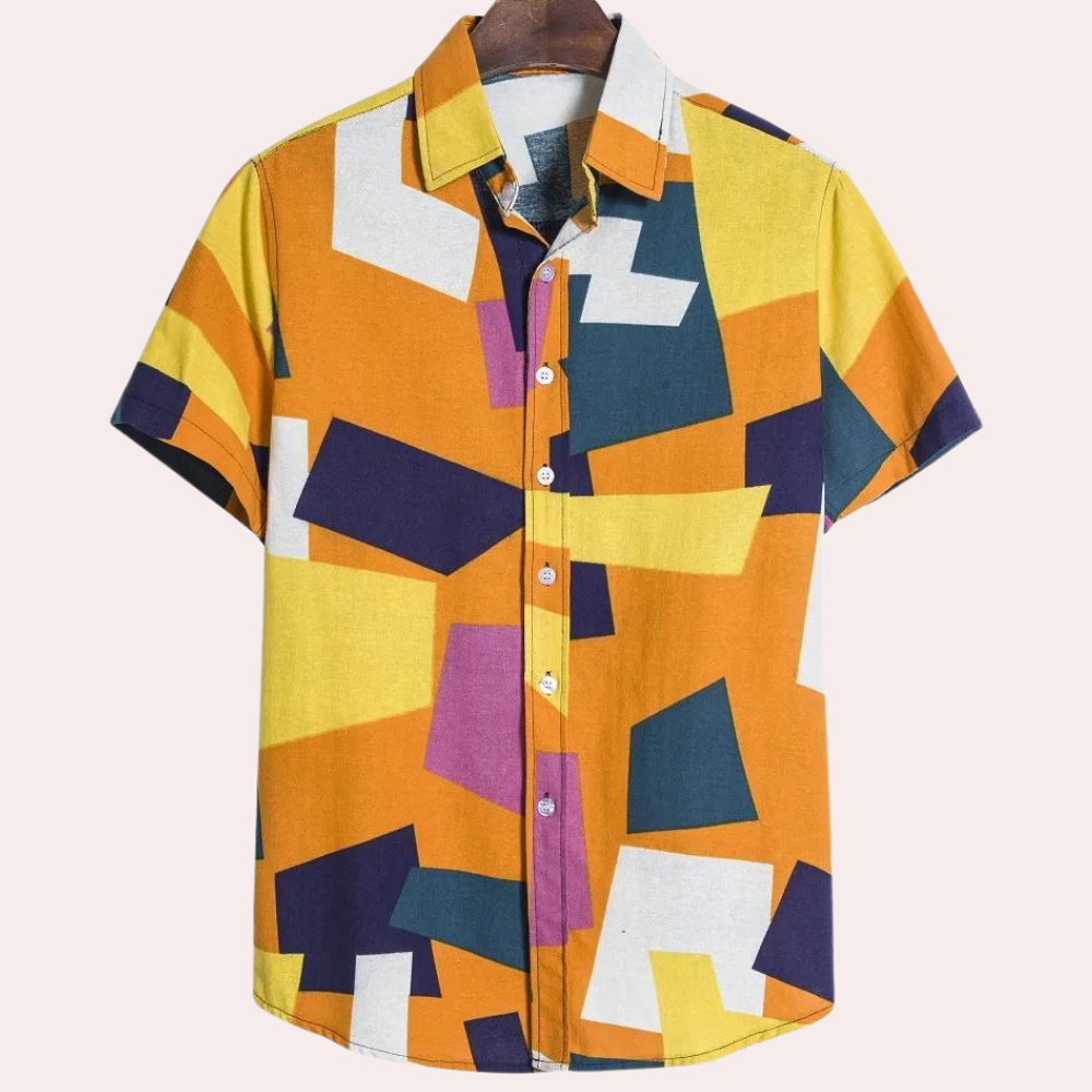 Stylish men's shirt with elegant geometric pattern - Manfred