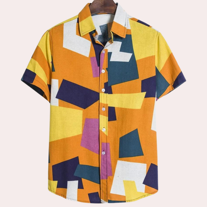 Stylish men's shirt with elegant geometric pattern - Manfred