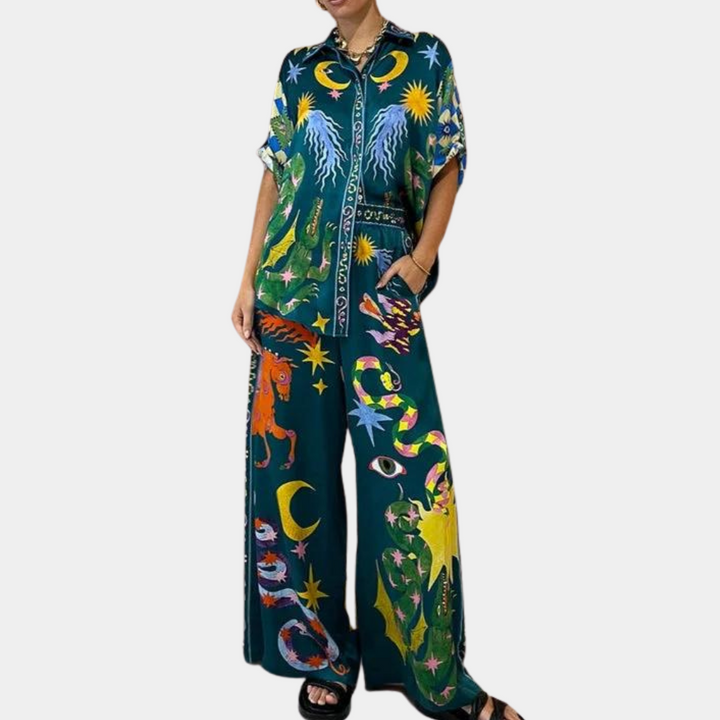 Phenomenal 2-piece women's set - elegant and full of colour from Forina