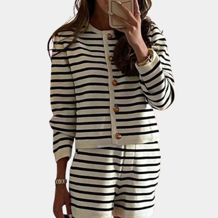 Phenomenal 2-piece Tassa striped set - Elegance at its best!