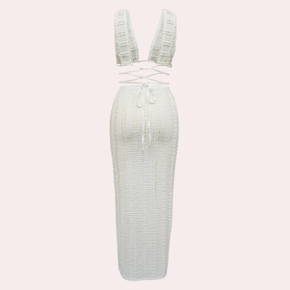 Gavrilla - Stylish set: modern shortened top and elegant maxi skirt
