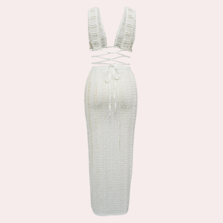 Gavrilla - Stylish set: modern shortened top and elegant maxi skirt