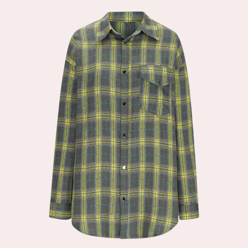 Stylish women's Iryna long sleeve shirt - Exclusive shirt in fashionable check pattern