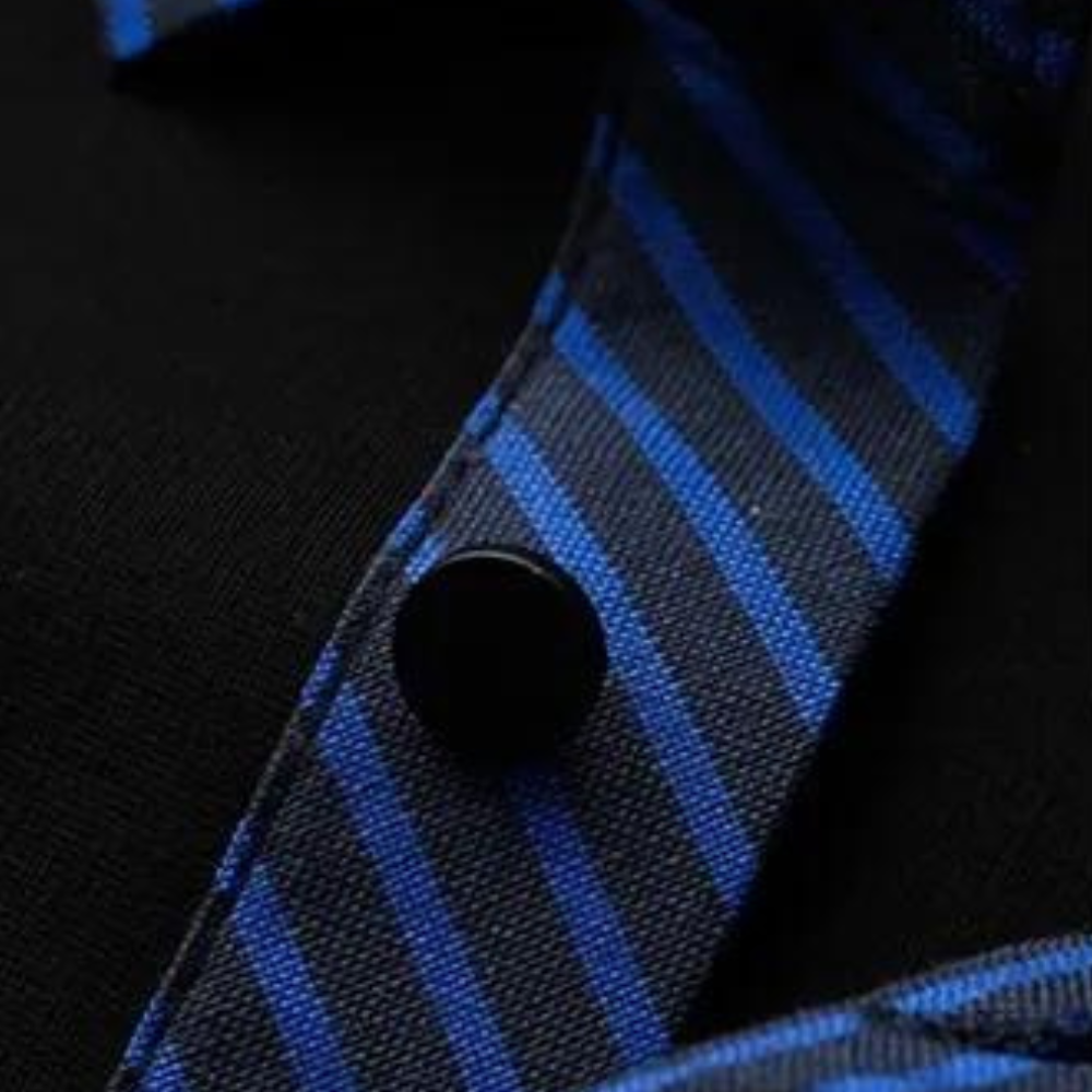 Elegant men's shirt with designer collar and stylish stripes on the sleeves - Kjell