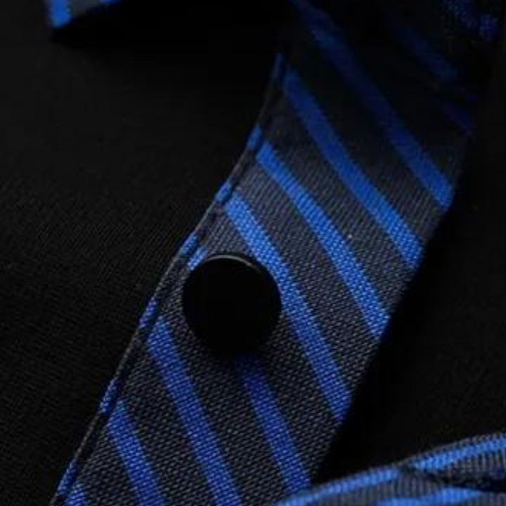Elegant men's shirt with designer collar and stylish stripes on the sleeves - Kjell