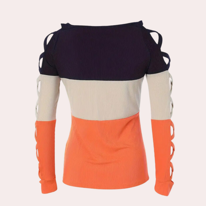 Stylish Edina shirt with original crossed sleeves