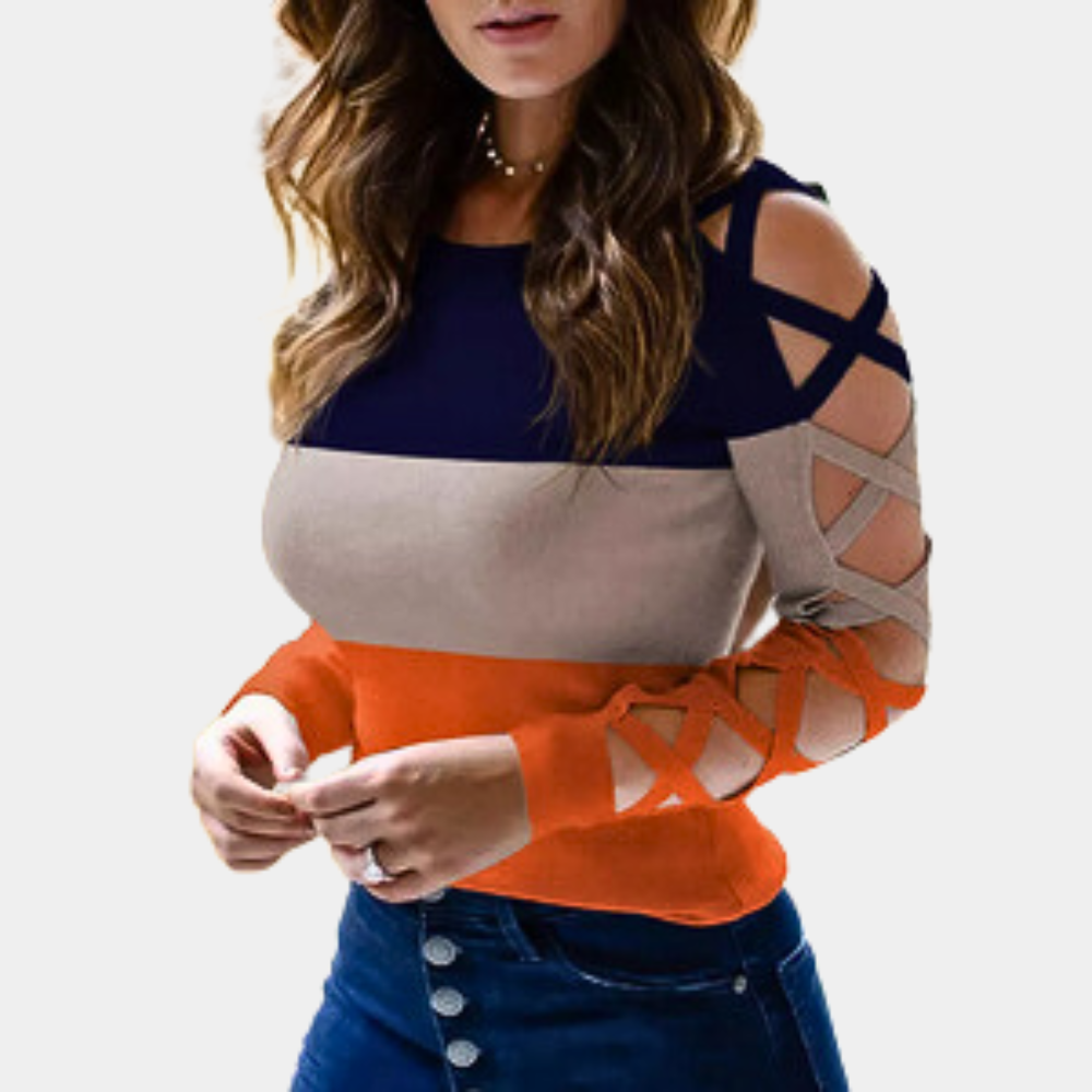 Stylish Edina shirt with original crossed sleeves