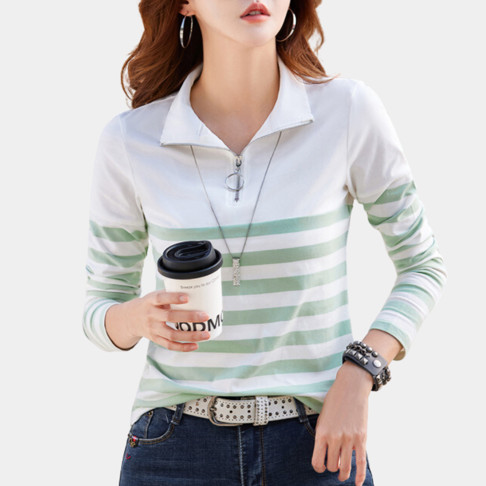 Stylish women's T-shirt in fashionable stripe - Fabiana