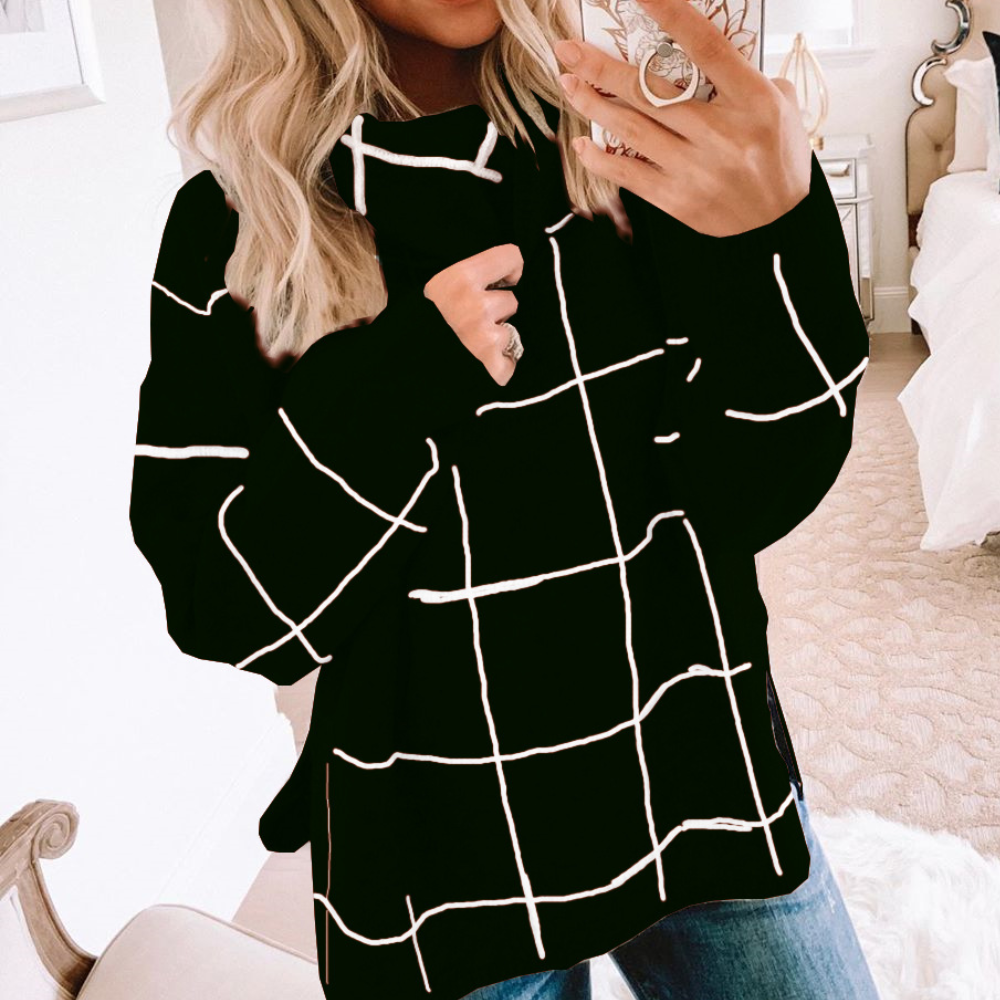 Elda - Fashionable women's jumper in sleek modern check