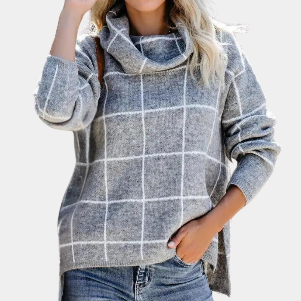 Elda - Fashionable women's jumper in sleek modern check