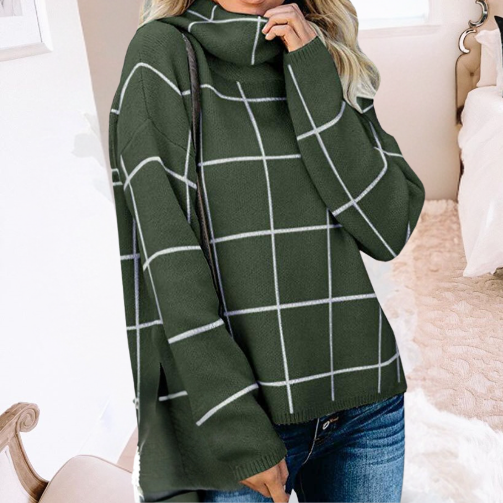 Elda - Fashionable women's jumper in sleek modern check