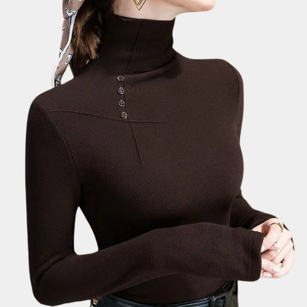 Stylish Larissa women's blouse with elegant high neckline