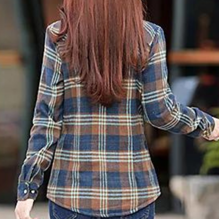 Veda - an elegant checked shirt for women, perfect for any occasion with a touch of casual comfort
