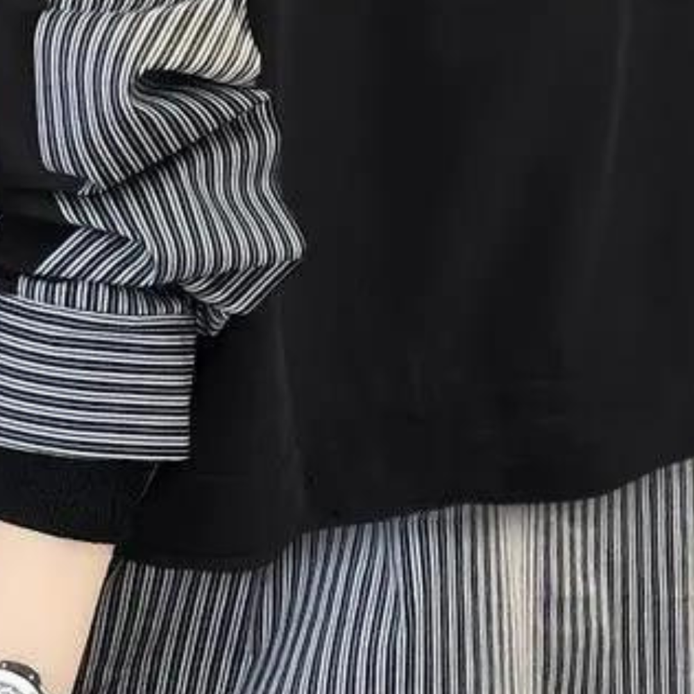 Stylish women's long-sleeved shirt in fashionable stripe - Eilidh