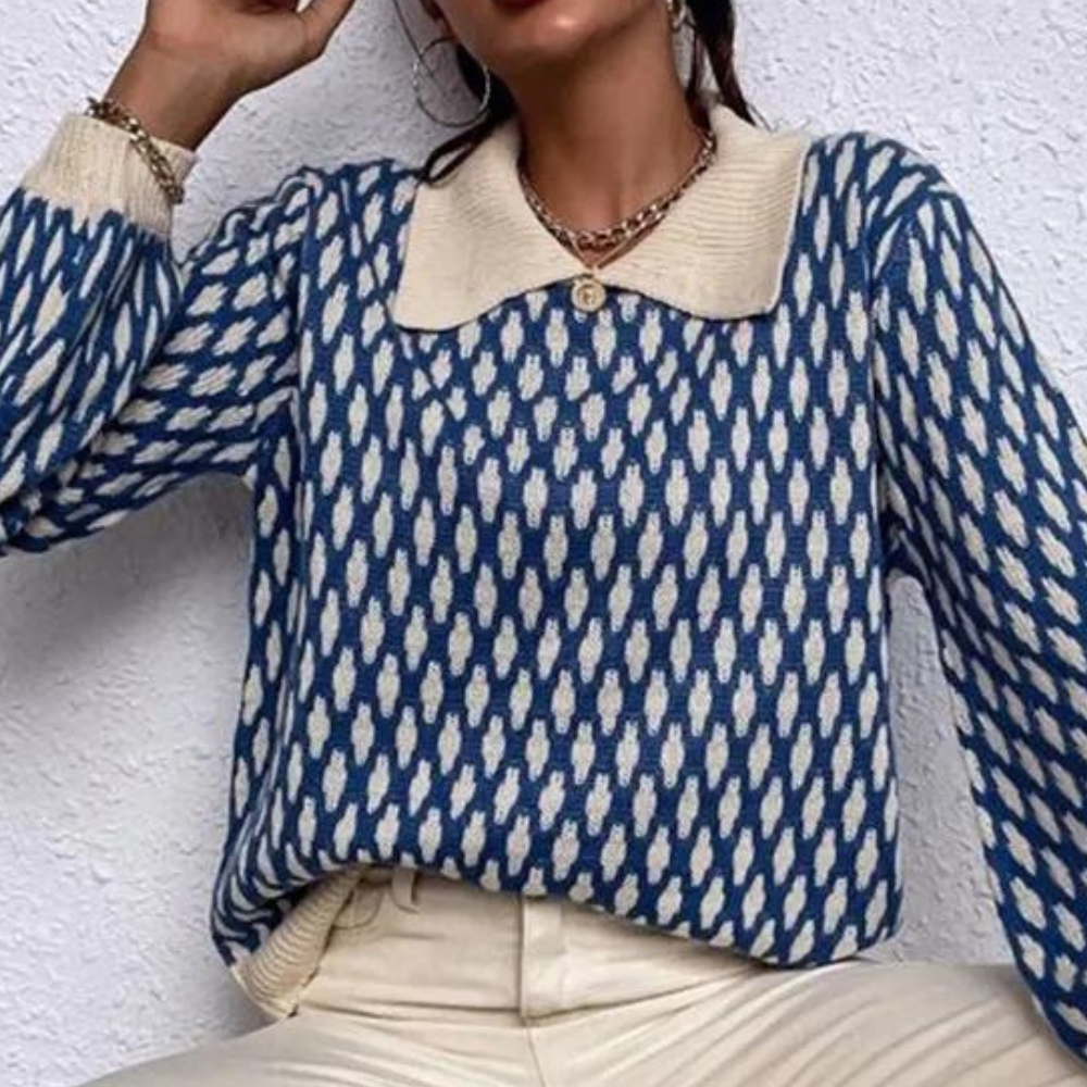 Stylish Bronwen jumper with unique collar details for women