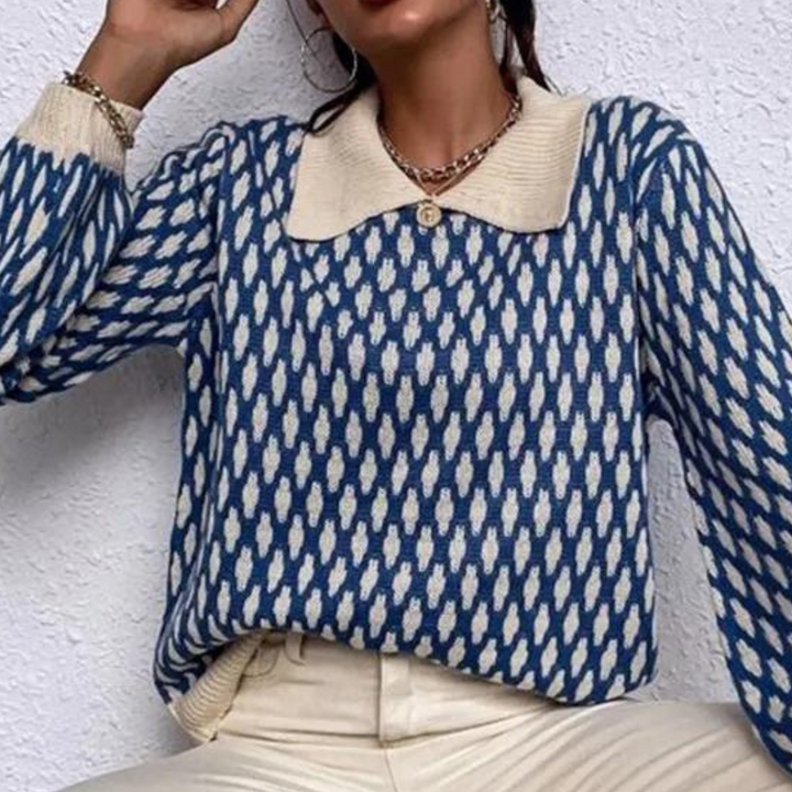 Stylish Bronwen jumper with unique collar details for women