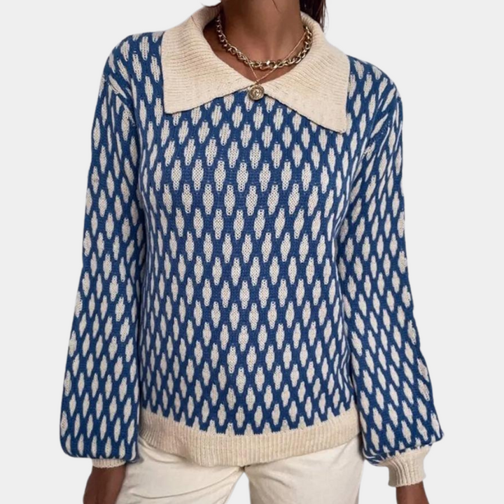 Stylish Bronwen jumper with unique collar details for women