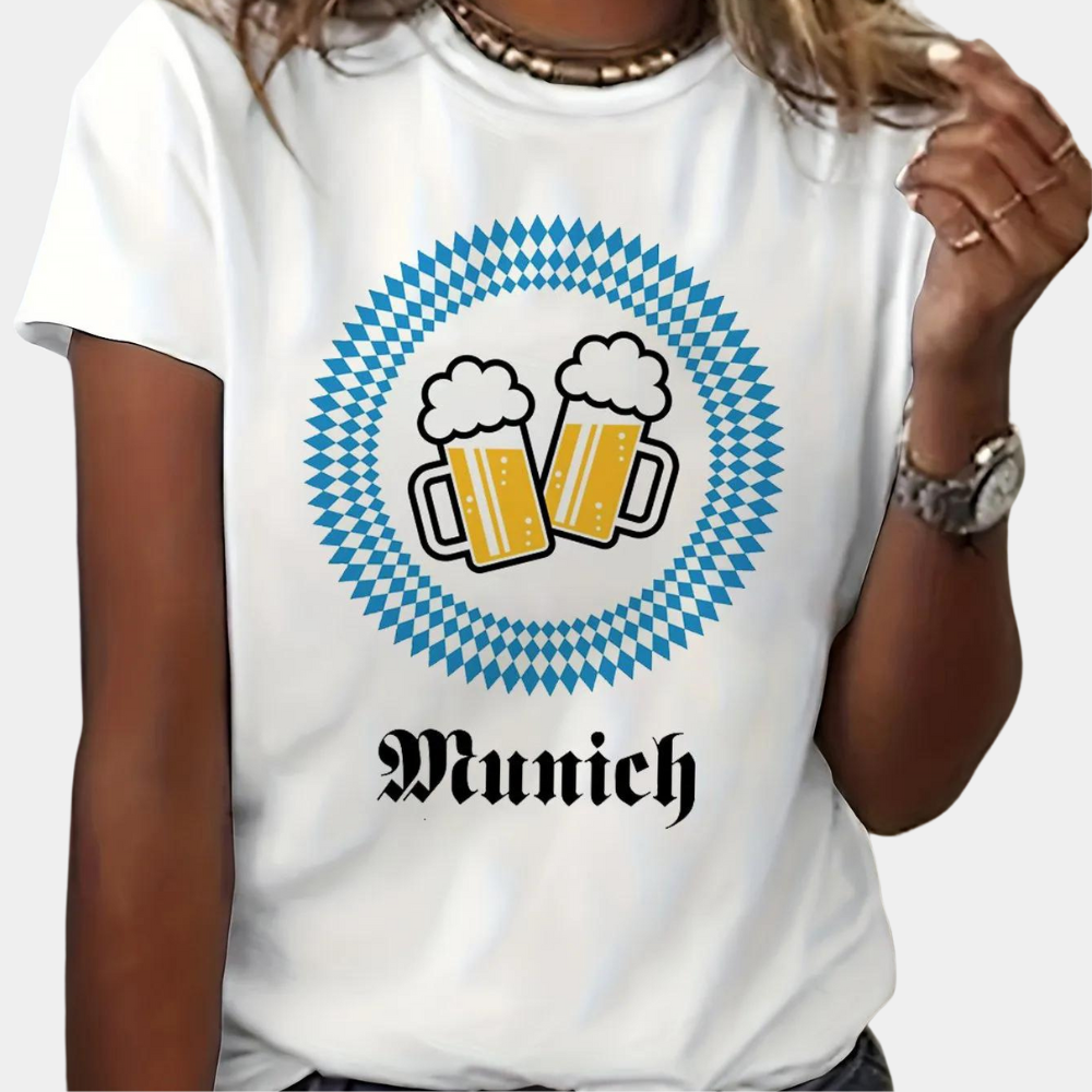 Viviane - Stylish, feminine Oktoberfest shirt with fine round collar