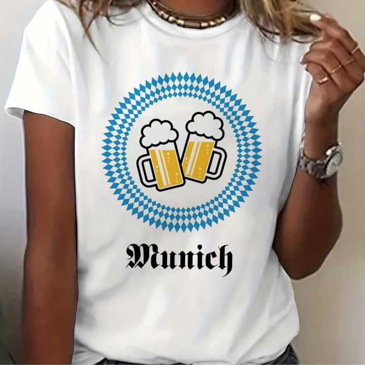Viviane - Stylish, feminine Oktoberfest shirt with fine round collar