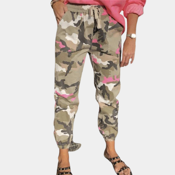 Myrsini - Stylish and comfortable women's trousers in fashionable camouflage