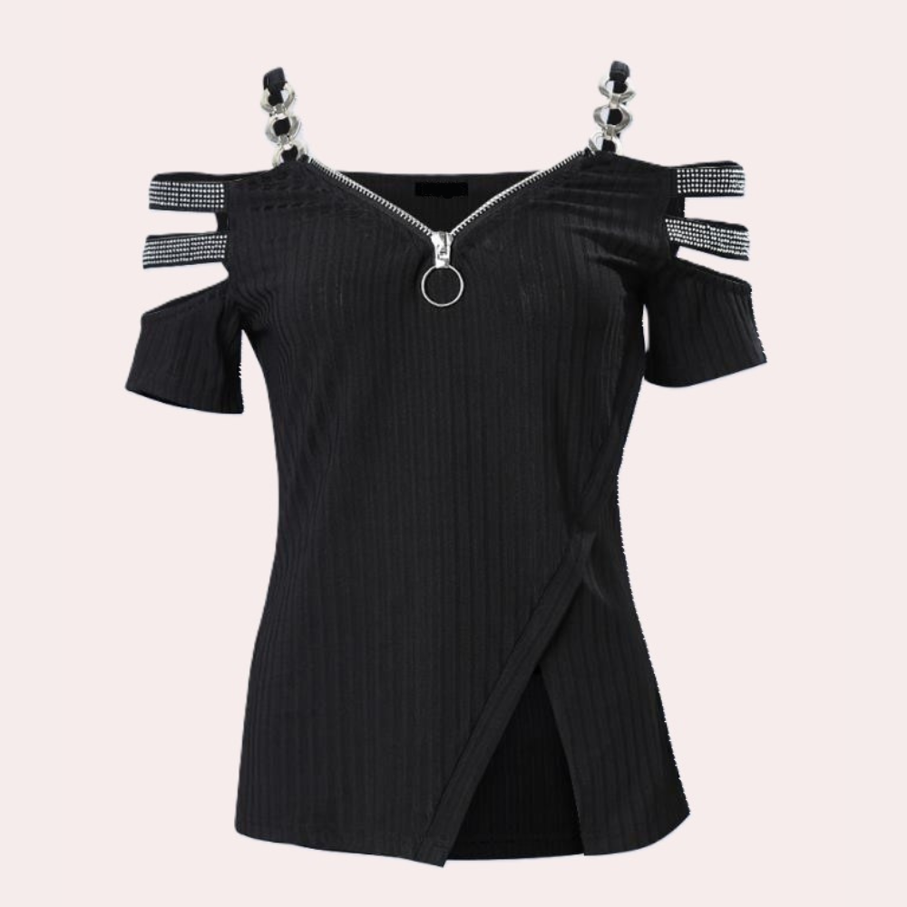 Pavlina - Unique feminine top with fashionable straps for subtle style