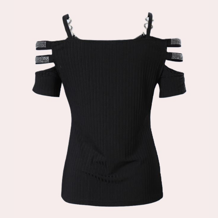 Pavlina - Unique feminine top with fashionable straps for subtle style