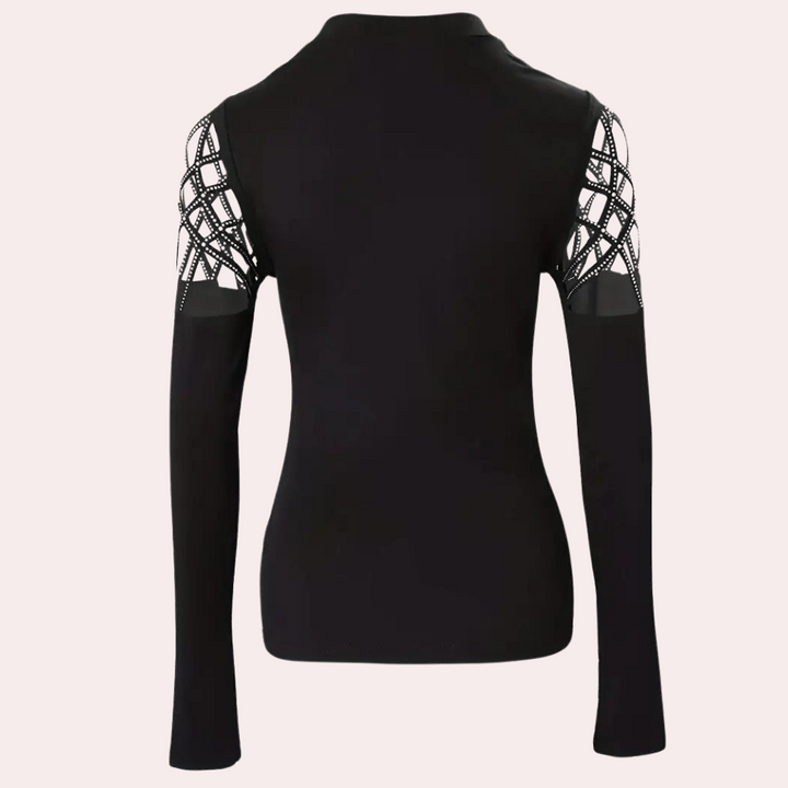 Elegant Mariel top with modern cut-outs ideal for women