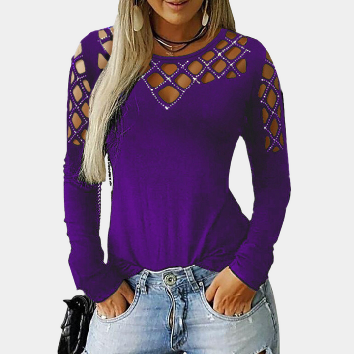 Elegant Mariel top with modern cut-outs ideal for women